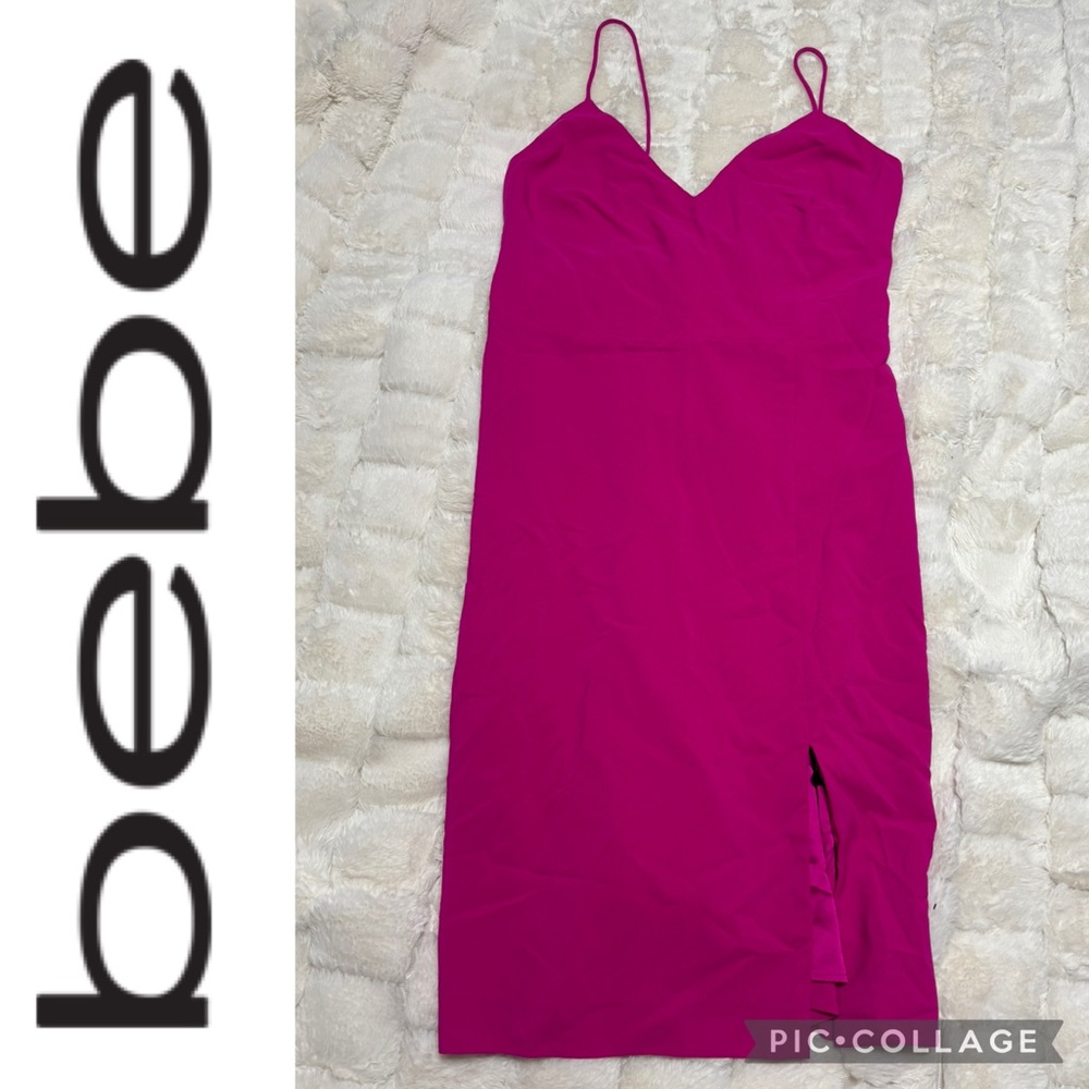 🔥 Bebe Fuchsia Spaghetti Strap Dress